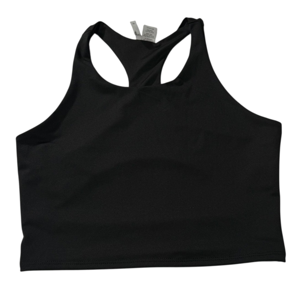 Lulus Black Medium Impact Cutout‎ V-Neck Sports Bra